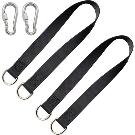 2 Pièces Sangle Hamac, Sangle Balancoire Arbre en Nylon, Accessoires Balancoire Exterieur, avec Boucle à Ressort (1/5)
