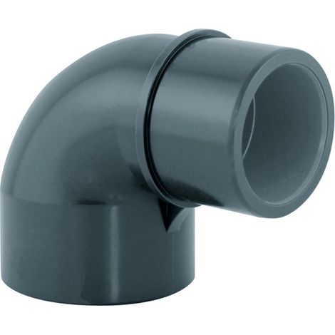 Interplast – Coude PVC pression 90° réduit MF/F à coller Ø 50 mm – PVC PN16 – Attestation de conformité sanitaire – Pour piscine (1/3)