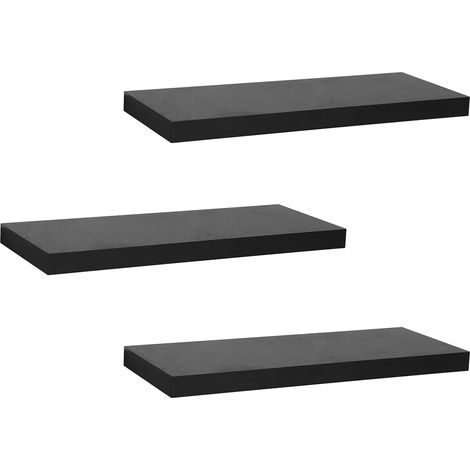 WOLTU 3x Floating Shelf Storage Display Unit Wall Mounted bookcases Unit Black 60 cm