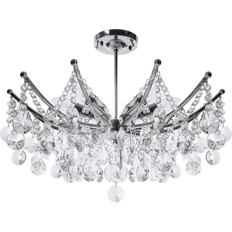 Plafonnier suspendu en cristal K9 à 6 bras, design moderne, luminaire décoratif d'intérieur, idéal pour une chambre à coucher