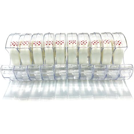 Transparent Office Tape with Dispenser, 10 Pack Clear Matte-finishTape and Refillable Dispensers 3/4" x 27 yds Per Roll (1/5)