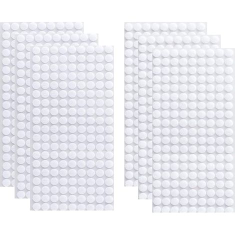 Crochet et Boucle adhésifs, 504Paires 10mm Autocollantes Crochets et Boucles Rond Pastille Adhesive Collant Point Monnaies arrière, Autocollantes Points Arrière Dots Coins (Blanc)