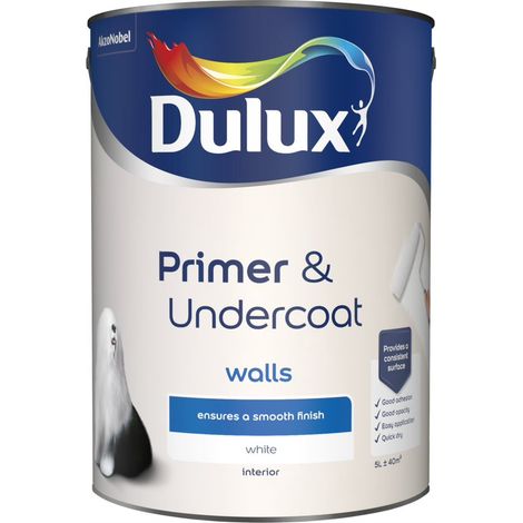 Dulux Primer and Undercoat for Walls - White - 5 Litre