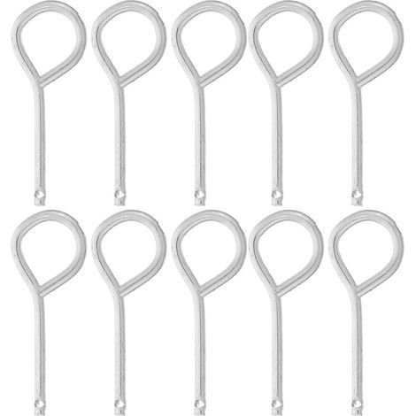 Lot de 10 goupilles de sécurité de rechange pour extincteur, en fer.-5.30X2.00X0.30CM-Silver (1/3)