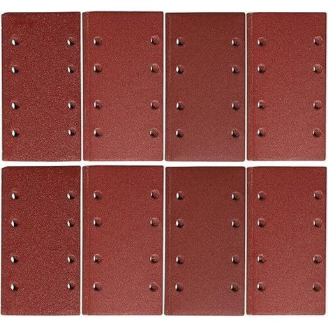 Papier abrasif pour ponceuse orbitale 93 x 185 mm – 8 trous – grain 40 – lot de 30 feuilles – compatible avec machines oscillantes (1/5)