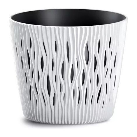 Lem Select – Pot de fleurs rond 1.7L – Diamètre 15.8cm – Hauteur 13.8cm – Plastique durable – Couleur blanche classique (1/3)
