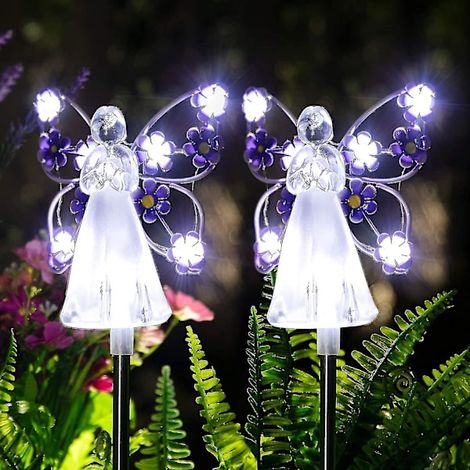 Lampes solaires d'ange pour jardin - Lot de 2 lampes solaires d'ange pour l'extérieur-AquaForge (1/5)