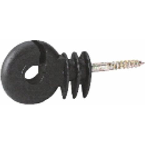 Isolatore nero ad anello con vite per legno ø 6mm