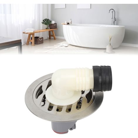 Kit de bonde de sol rond de 10cm en stainless steel anti-odeurs avec crépine, pour tuyaux 50-75mm, pour salle de bains et balcon. (1/5)