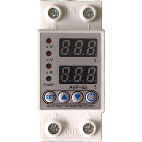 Relais de tension automatique ZY 63A 2P avec écran LED réglable, protection contre sous-tension et surtension, interrupteur de sécurité (1/5)