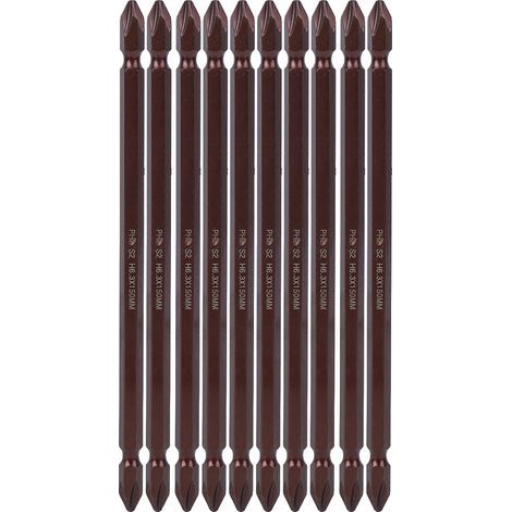10 Pièces Embouts de Tournevis Double Extrémité Magnétiques H6.3 x 150mm, Set d'Outils à Main pour Travaux de Bricolage (1/5)