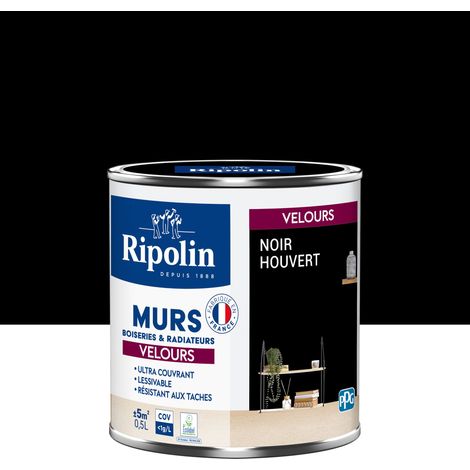Peinture aspect Velours - 0,5L - Noir Houvert - Ripolin (1/5)