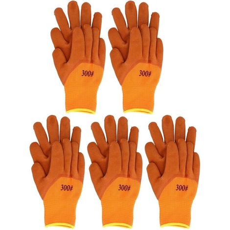Lntyq 5 Paires de Gants de Travail D'hiver pour Hommes et Femmes, Gants D'hiver Thermiques Résistants au Vent et à L'eau, ANSI 2 Résistants aux Perforations, Gants Chauds par Temps (1/5)