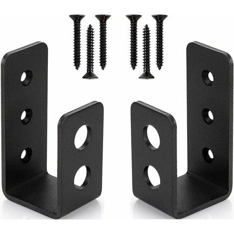 Lot de 2 Supports de Porte Robustes en Acier pour Portes de 2 x 4 - Barre de Sécurité en Forme de U (1/5)