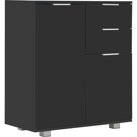 Maison Exclusive - Credenza con Finitura Lucida Nera 71x35x80 cm in Truciolato