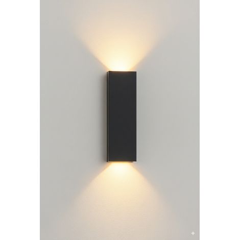 Applique LED da Esterno Biemissione 8W 734lm IP65 Nera o Bianca con CCT Switch 3000K 4000K 6000K – Fascio 295° - Color: Nero