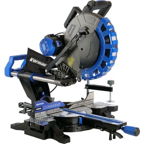 Scie à onglet radiale 2000W 305 mm laser double inclinaison – Capacité de coupe 330 mm – Pour bois dur et teck – Vitesse 3800 tr/min – Korman (1/5)