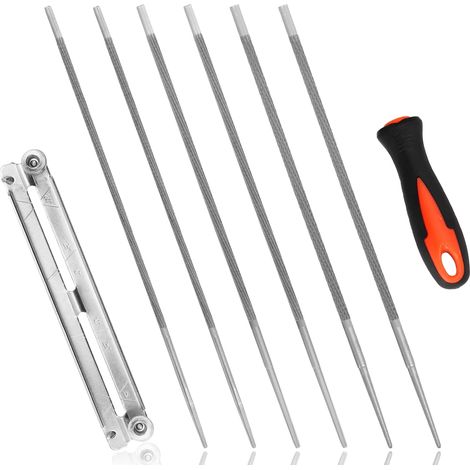 Chainsaw Chain File Round File with Plastic Handle for Chainsaw Chains 1/4", 3 Sizes for Chainsaw Repair and Sharpening Chainsaws (1/5)