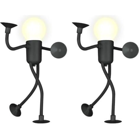 Lot de 2/4 Veilleuses de Sport Déformable, Lampes Rigolote avec 4 Ventouses Déformée et Amusante, Éclairage Humanoïde pour Voiture, Réfrigérateur, Armoire, Chambre (1/5)