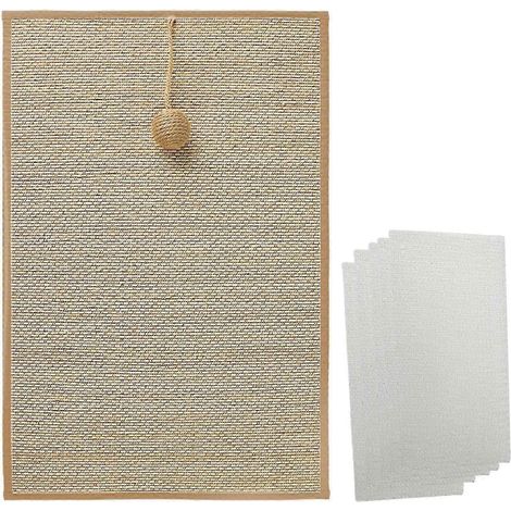 Katzenkratzmatte, Katzenkratzbrett, kratzfest, für kleine, mittlere und große Katzen, Kratzbrett, Kratzteppich für Sofa-With sisal ball (1/5)