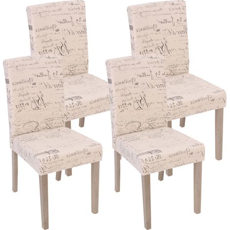 Set 4x sedie Littau tessuto soggiorno cucina sala da pranzo 43x56x90cm scritte piedi color rovere