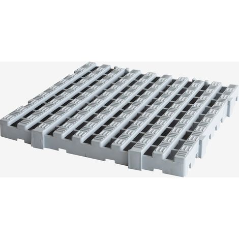 Caillebotis souple 50 x 50 cm, épaisseur 50 mm - gris - Gilac (1/3)