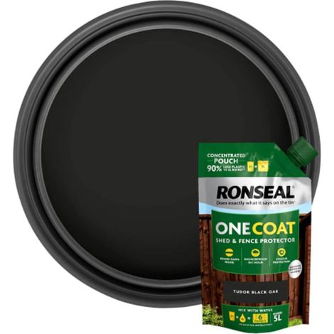 Ronseal One Coat Shed & Fence Refill Pouch Tudor Black 950ml RSLOCFLTBPCH