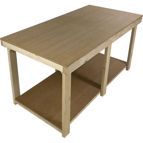 Workbench MDF top, large heavy-duty table (H-90cm, D-90cm, L-240cm)