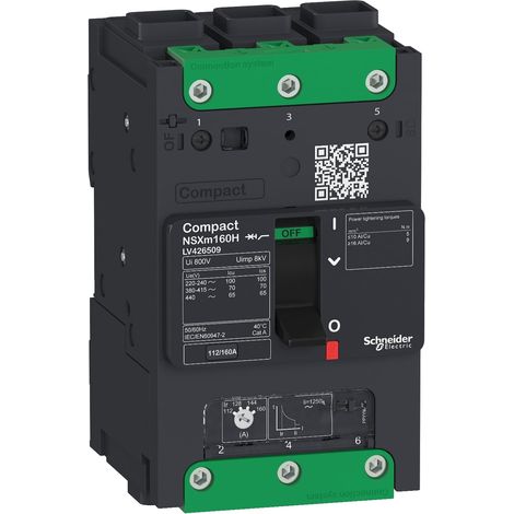 Schneider LV426209 Compact NSXm - interruttore automatico - 25KA - TM160D - 3P3d - Everlink (1/2)
