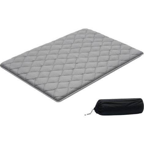 japanische Futon-Matratze (2032 x 1372 x 89 mm), faltbare Tatami Bodenmatratze (Full Size) mit Aufbewahrungstasche & Befestigungsmaterial, 9-lagige Schlafmatte für Meditation Yoga, Grau