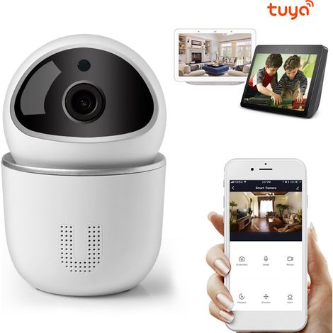 Caméra de Surveillance WiFi 1080P avec Vision Nocturne et Audio Bidirectionnel, Compatible Tuya/Smart Life, Alimentation 100-240V, Plug EU (1/5)