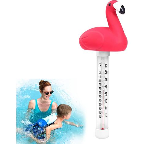 Thermomètre De Piscine Flamant Rose Et Tortue  Thermomètre Submersible Avec Corde Style Dessin Animé  Grand Écran, Capteur Facile À Lire, En Forme D'animal, Pour Piscines Intérieures Et Extérieures (1/5)