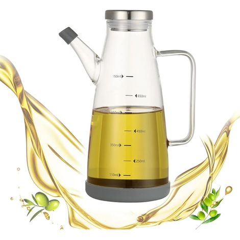 Bouteille d'Huile d'Olive, Bouteille Huile Portatifs, Distributeur d’Huile de Cuisson, Bouteille d'Huile de Grande Capacité, pour Huile d’Olive, Vinaigre, Sauce de Soja La Cuisson (750 ML)
