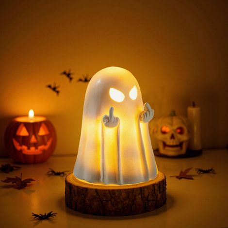 Figurine Fantôme Halloween en Résine, Décoration Fantôme Mignon, Statue Spooky pour Maison, Fête et Intérieur (1/5)