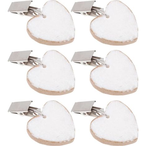 6 pinces cœur dorées – poids décoratifs – extérieur/pique-nique – clips anti-déplacement – linge de table polyvalent (1/5)