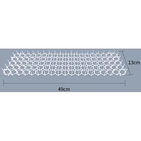 Blanc,Anti-Chat avec Pointes, Lot de 2 Tapis Anti-écailles pour Chat avec Pics, 13x49 cm Tapis Répulsif Chat Exterieur Pic Anti-Chat (1/4)