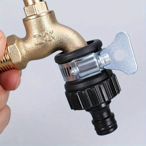 Adaptateur Robinet - Raccord Rapide Universel Plastique Renforcé - Pour Arrosage Jardin Lavage Voiture - 1 Pièce (1/5)