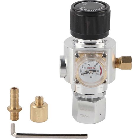 Régulateur de pression CO2 Mini pour eau gazeuse, réducteur de pression avec adaptateur, accessoire de bouteille soda pour fermentation maison (1/5)