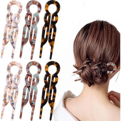 6 Pièces French Pin Femme, Hairpin, Pince Chignon Accessoire Cheveux (1/5)