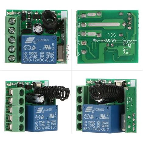 Smart Home 433Mhz DC 12V 1CH commutateur à distance sans fil relais récepteur émetteur Module de commande universel et commandes RF 1527