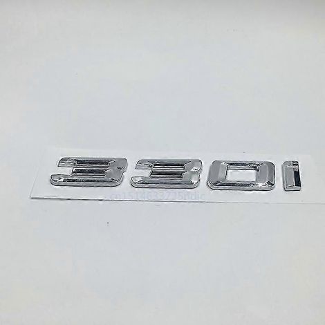 Autocollants logo chromés pour coffre arrière de BMW Série 3 E30 E36 E46 E90 F30 (318i, 323i, 320i, 325i, 328i, 316i, 330i) - Couleur : 330i (1/4)