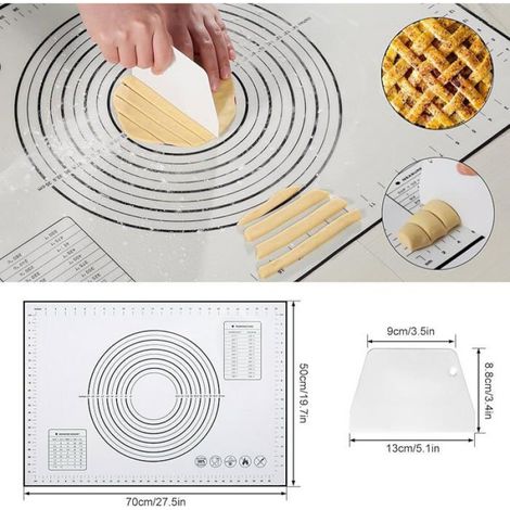 Tapis De Cuisson - Silicone Alimentaire 70x50 Cm - Antiadhésif Antidérapant Avec Grilles De Mesure - 1 Pièce (1/5)
