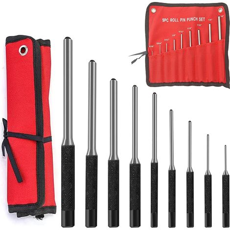 Set de chasse-goupilles 9 pièces : 1,5 mm-8 mm avec sac de rangement pour bois, plastique, cuir, bijouterie, artisanat (1/5)