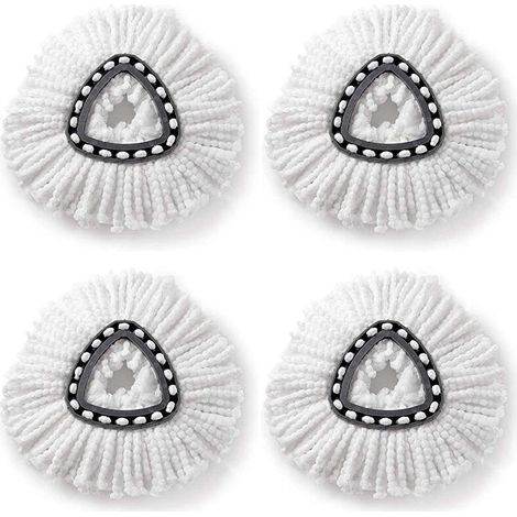 pair 4 pcs adaptées aux têtes de vadrouille pivotantes o-cèdre/vileda tête de fil de coton triangulaire chiffon de remplacement de vadrouille (1/5)