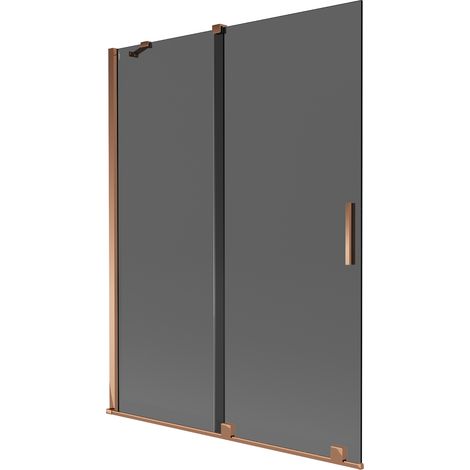 Mexen Velar 2-flügelige Duschwand, 130 x 150 cm, Graphit, Roségold - 896-130-000-41-60 (1/2)