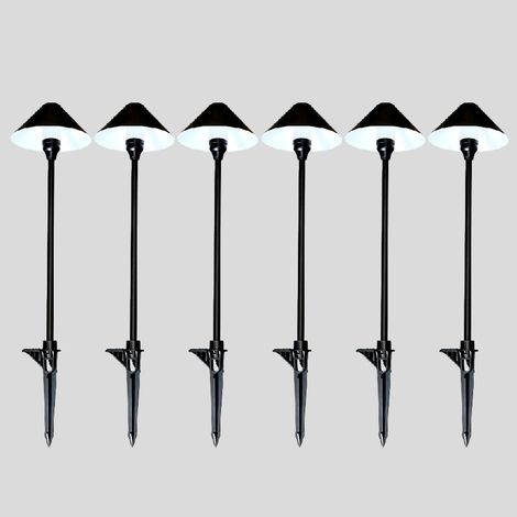 Lampe de Jardin LED 12W avec 6 Têtes d'Éclairage – Éclairage Extérieur Étanche à Piquet pour Pelouse, Allée, Terrasse et Jardin – Design Chapeau (1/3)