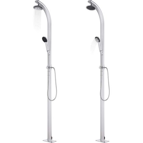 Maison Exclusive - Doccia da Giardino con Base Grigia 220 cm in Alluminio (1/5)