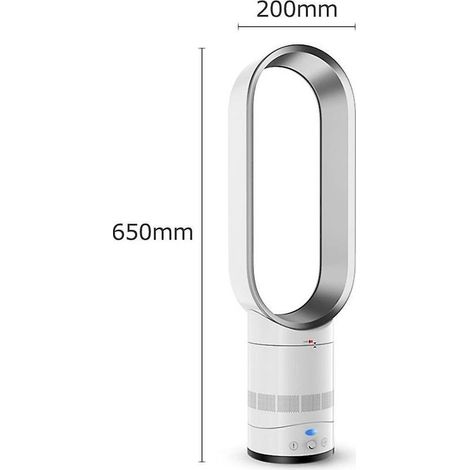 KLVGTIFS PU -Fan Bladeless Electric Floor Cool Air 16 Inch Child Safety Tower Fan Household Desktop Air Cooler wi-UK Plug-Silver (1/3)