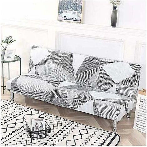 (moka, 160-190 Cm) Housse De Canap Sans Bras, Housse De Meuble Escamotable 3 Places, Housse De Canap-lit, Pour Canap-lit Sans Bras Pliant