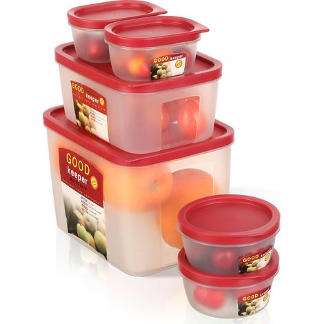 Boîte Conservation Alimentaire avec Couvercle Lot de 6, PE Boîtes Alimentaires Micro-ondes (1/5)